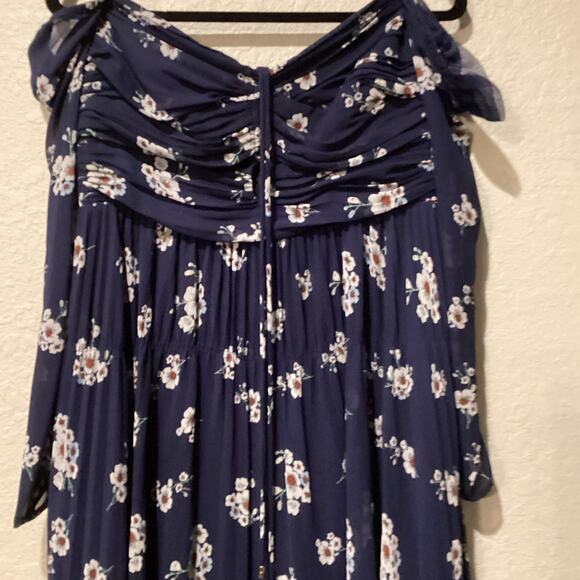 Self Portrait Pansy Floral Print Pleated Cut out Midi maxi Dress size 10 - Picture 3 of 11